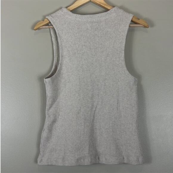 Madewell NWT Ribbed Button Front Vest in Heather Summer Dune - Picture 5 of 7